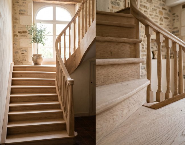 Sablage escaliers et poutres en bois